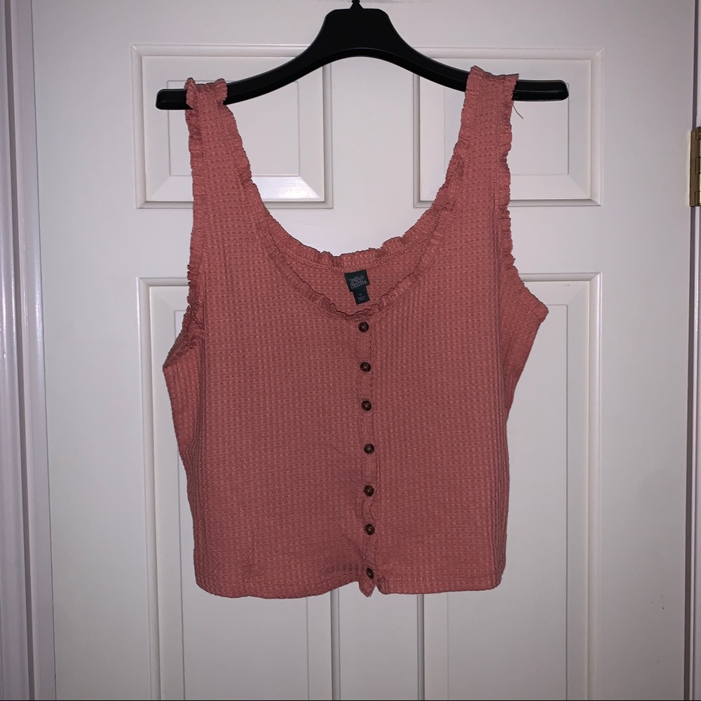 WILD FABLE ORANGE WAFFLE CROP TANK TOP SIZE XL